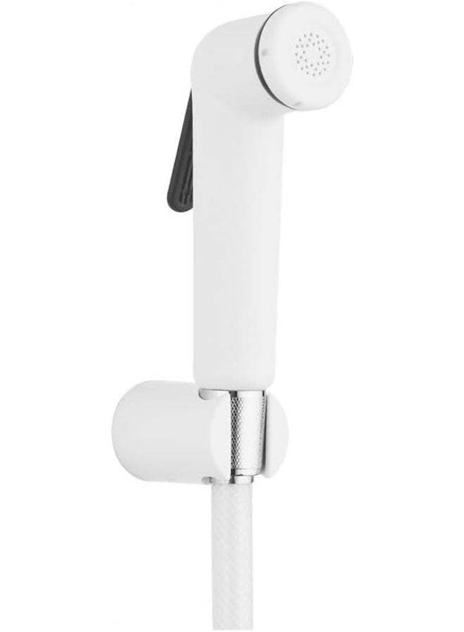 milano Shattaf Set - White Finish| Acrylic Jet Spray For Toilet | Handheld Bidet Sprayer Kit-Sprayer, Sprayer Holder, Hose, Screws | Fits All Standard Shower Hoses | Bathroom Fixtures - Image 4